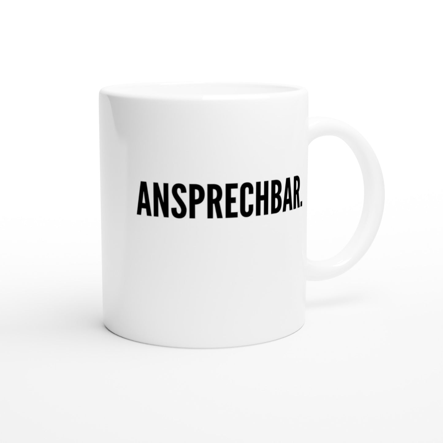 "Geh weg. / Ansprechbar." Tasse