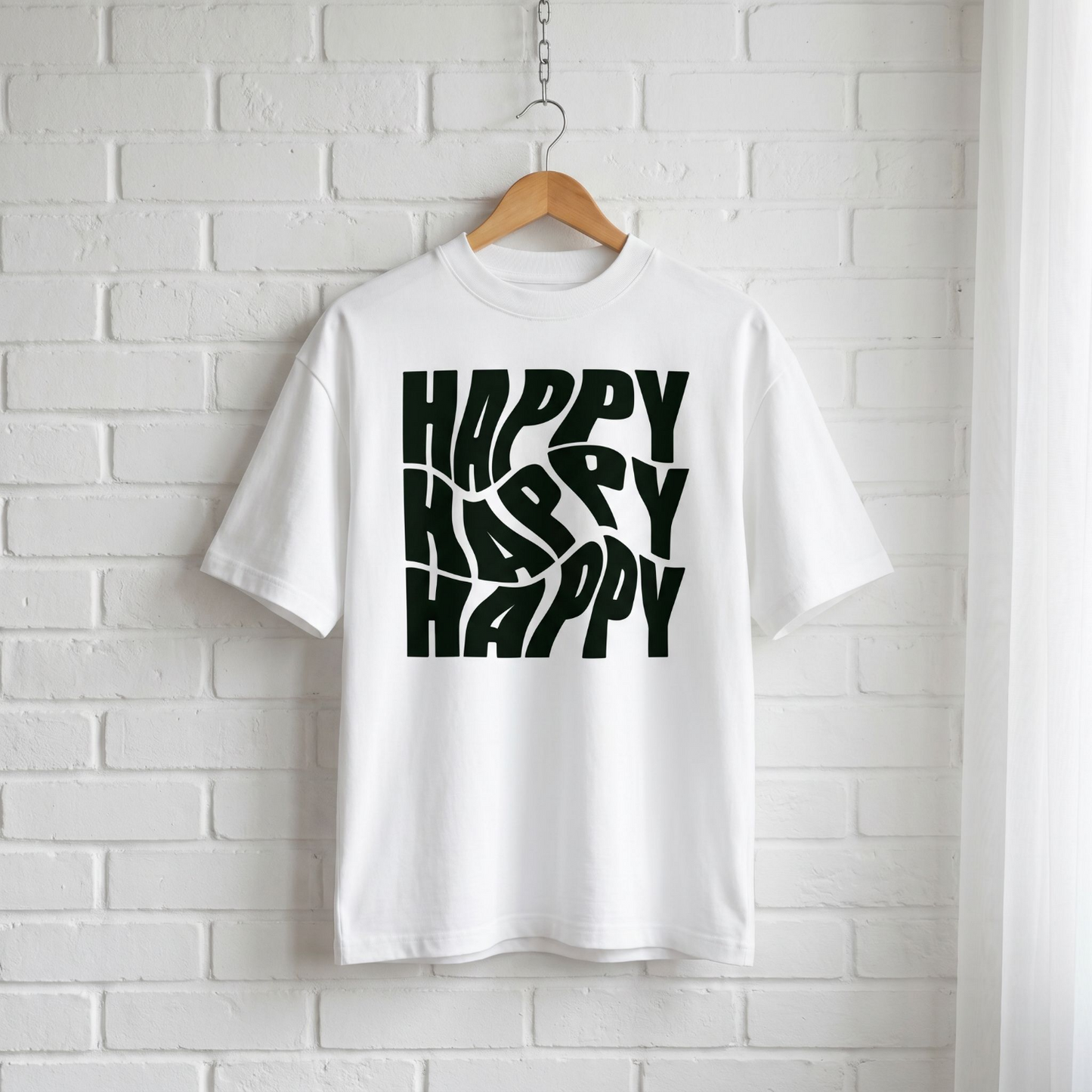 "Happy x 3" // unisex oversized T-Shirt // 100% Bio-Baumwolle