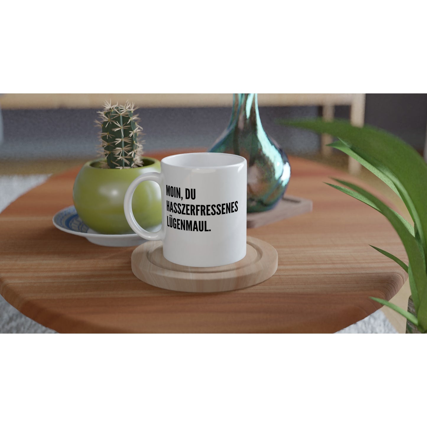 "Moin, du hasszerfressenes Lügenmaul" Tasse