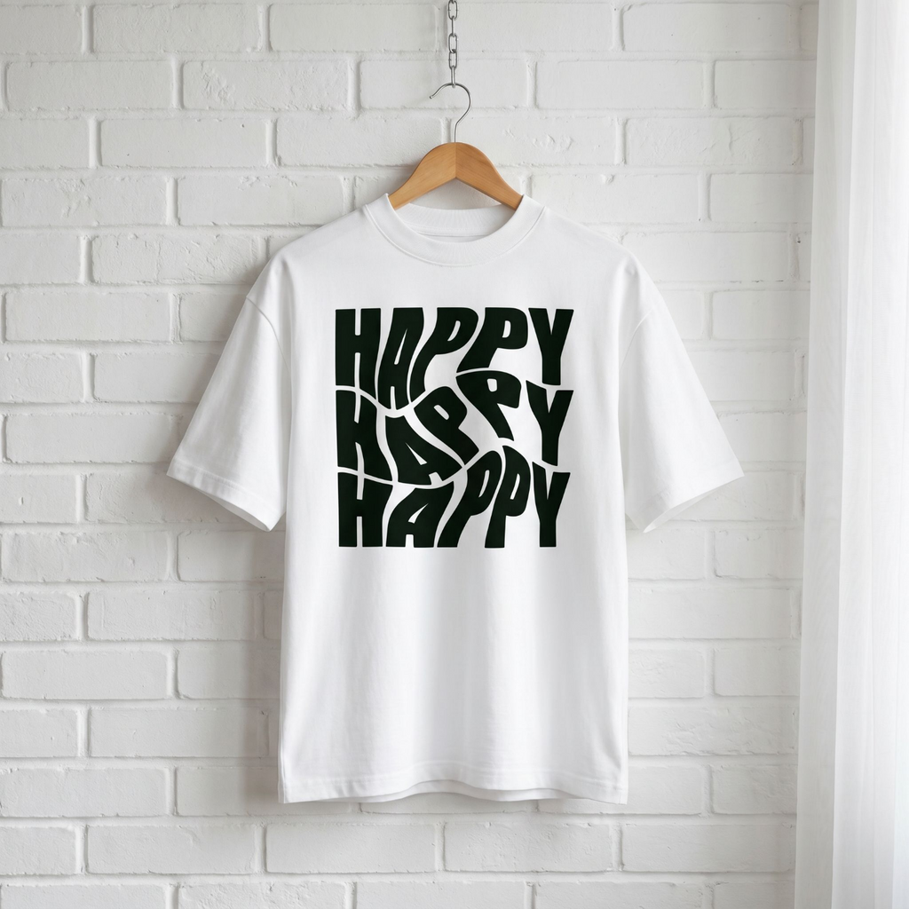 "Happy x 3" // unisex oversized T-Shirt // 100% Bio-Baumwolle